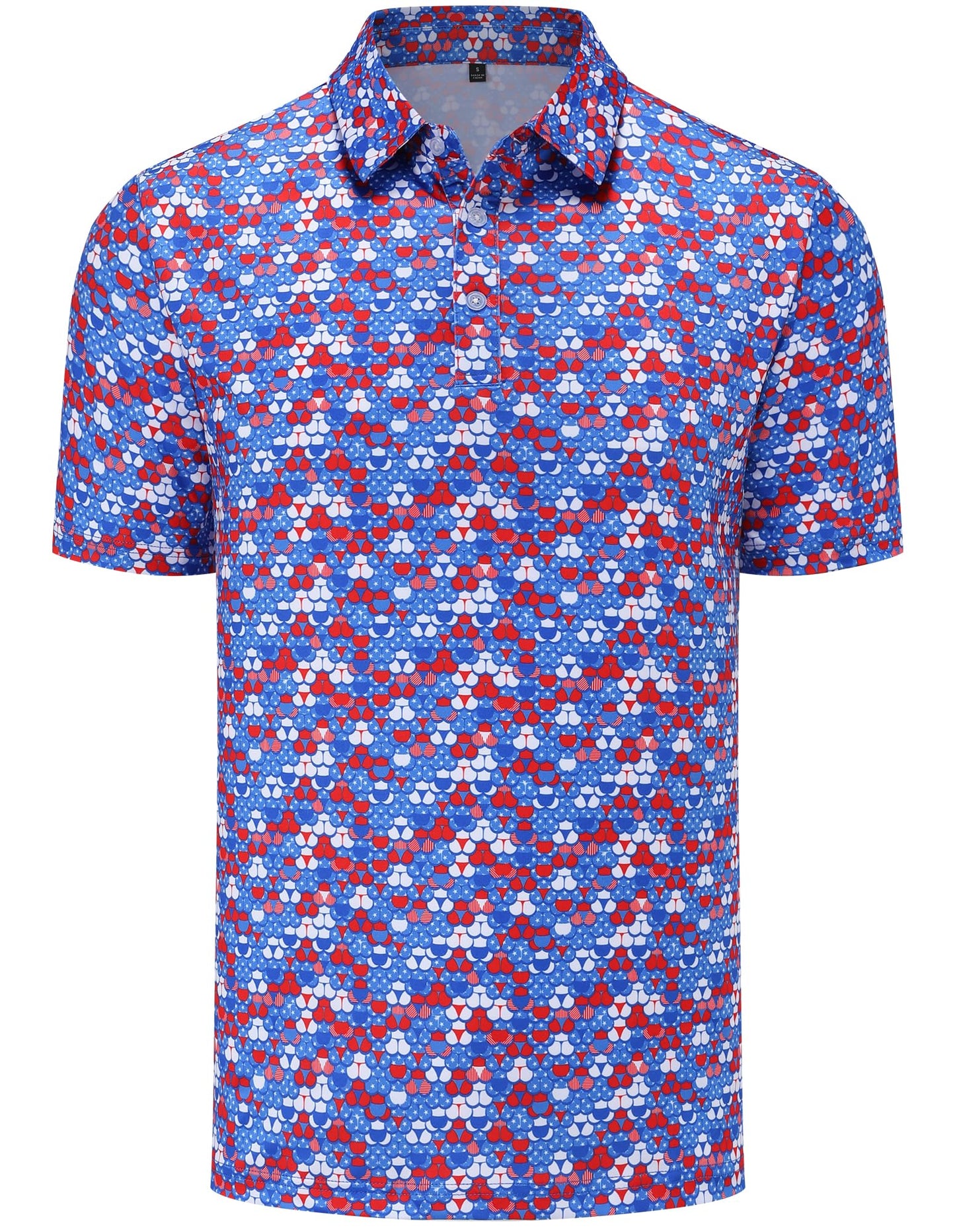 Mens Golf Polo Shirts Short Sleeve Moisture Wicking Dry Fit Performance Casual Funny Golf Polo Shirts for Men