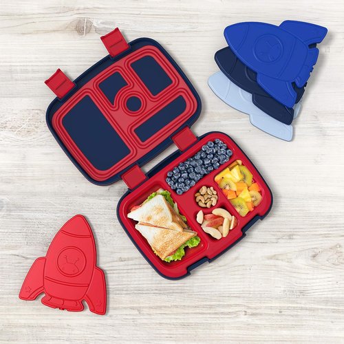 Bentgo Buddies Reusable Ice Packs - Slim Design for Lunch Boxes & Coolers - Multicolored 4-Pack (Rocket)