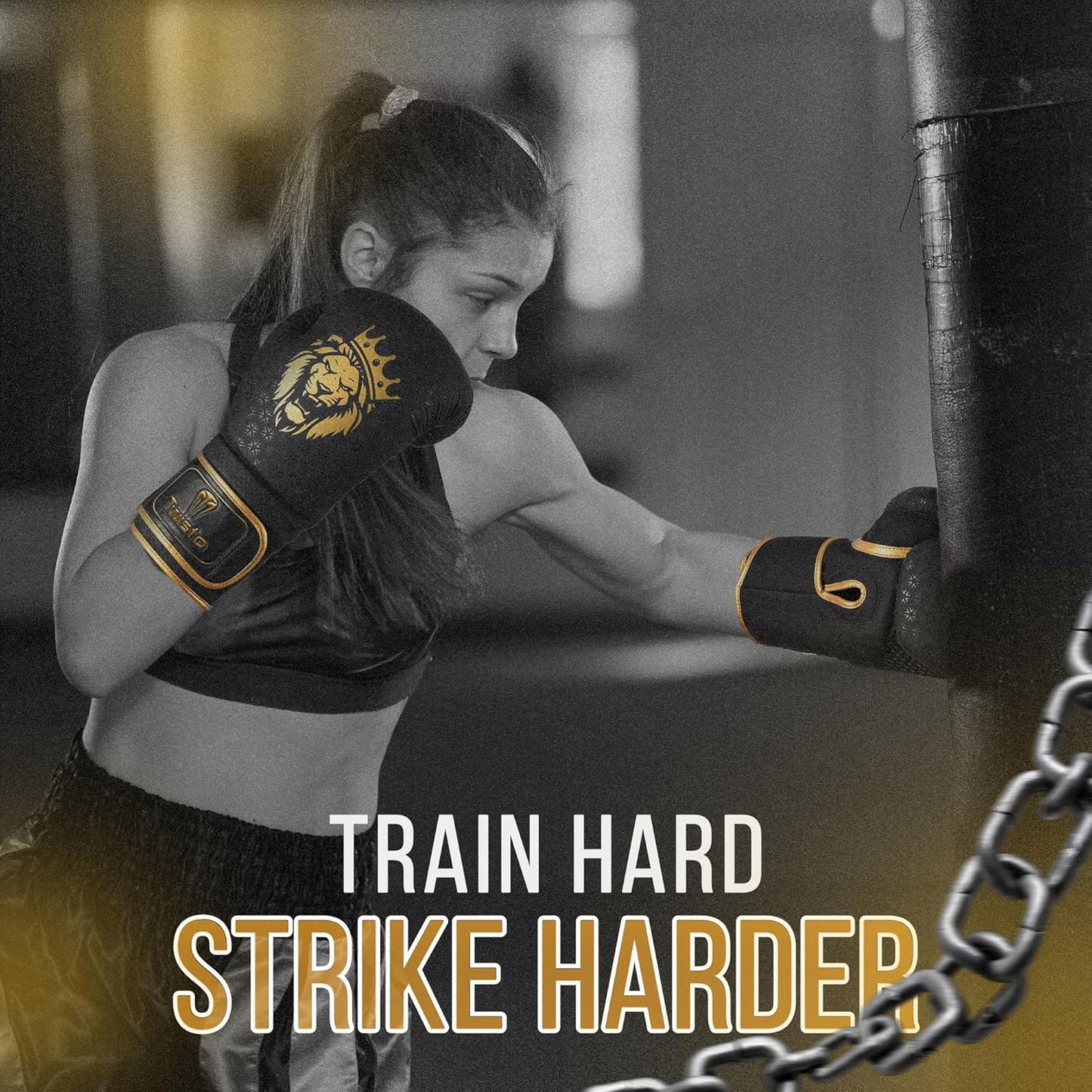 **Twisto Boxing Gloves - Pro Training & Sparring, Maya Hide Leather, Black | Available in 10oz, 12oz, 14oz, 16oz**