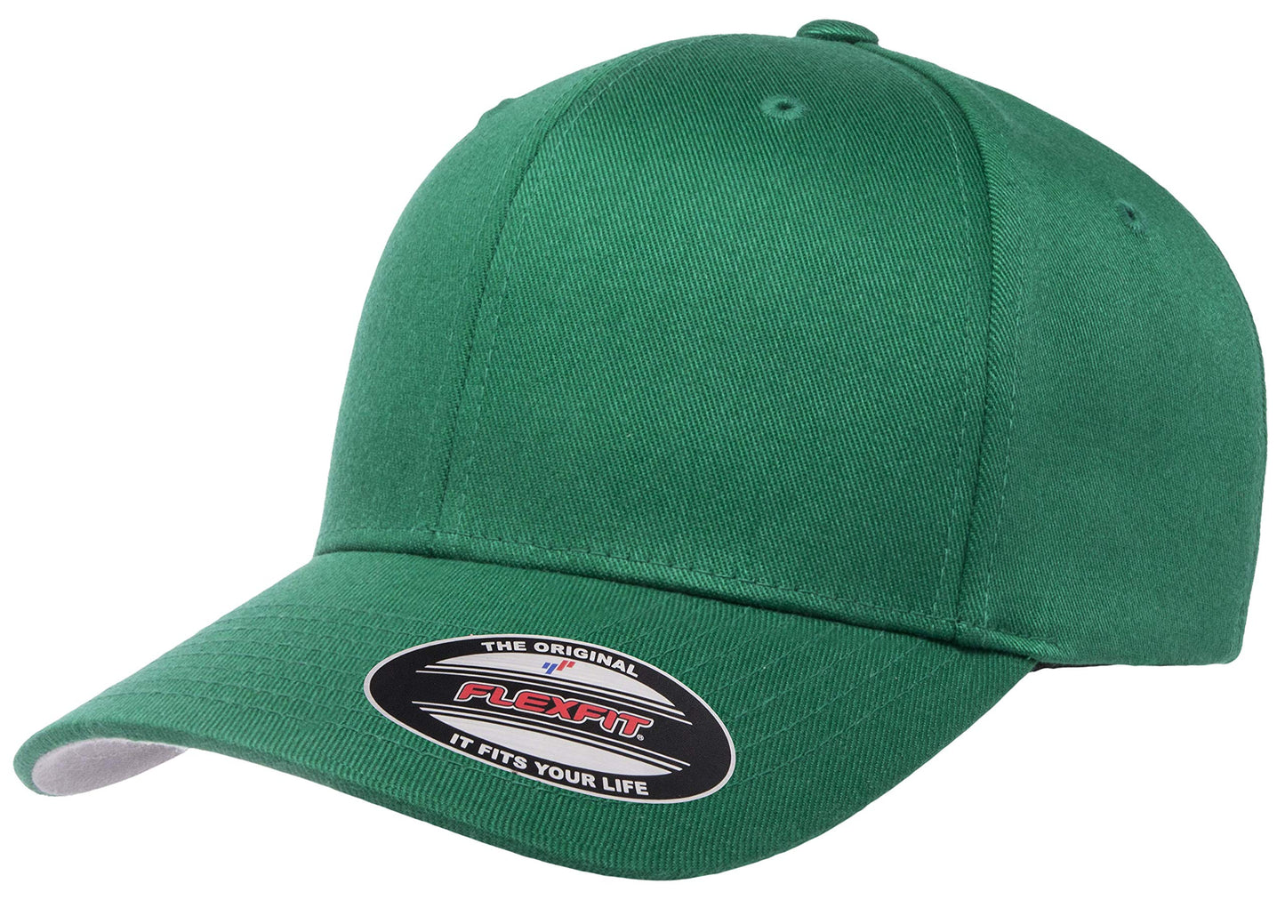 Flexfit Men's Wooly Combed Twill Fitted Baseball Cap, Pepper Green, Large-X-Large
