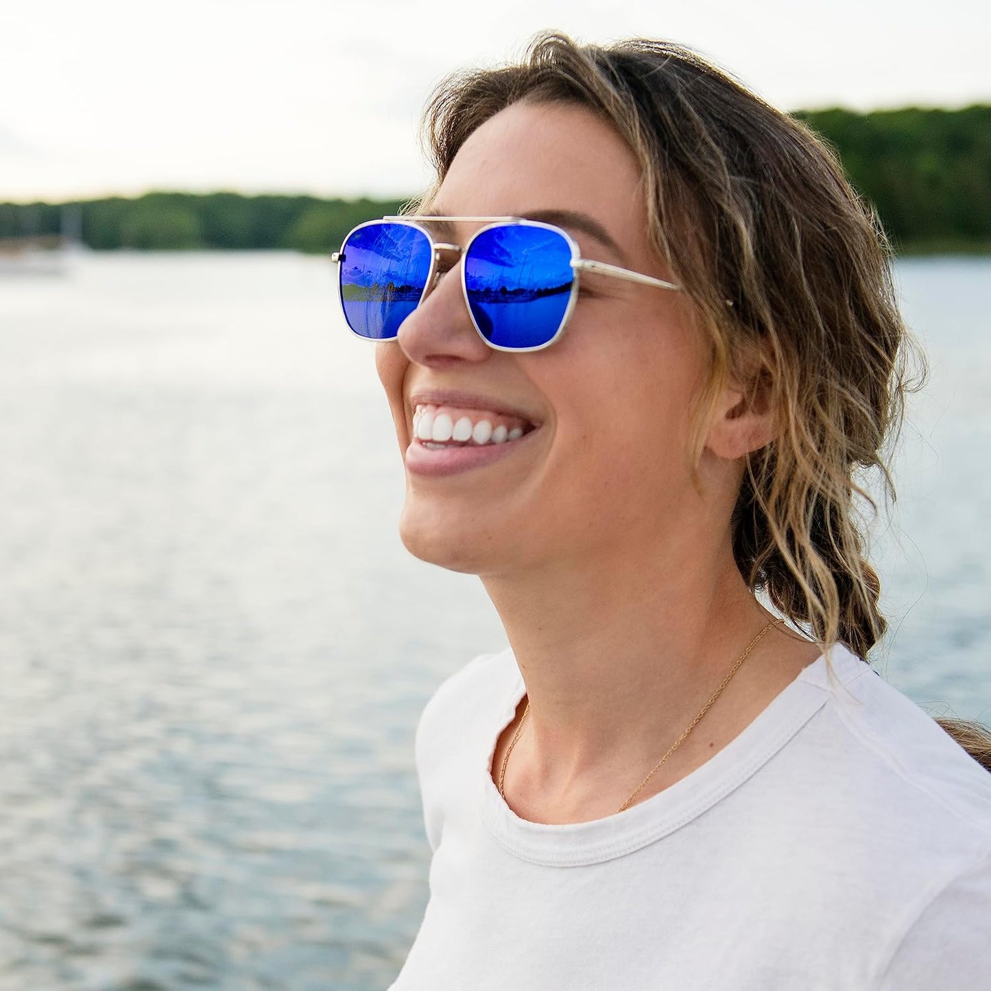 Pilotfish Polarized Aviator Sunglasses - Stainless Steel Frame | CR-39 UV400 Anti-Reflective Lenses