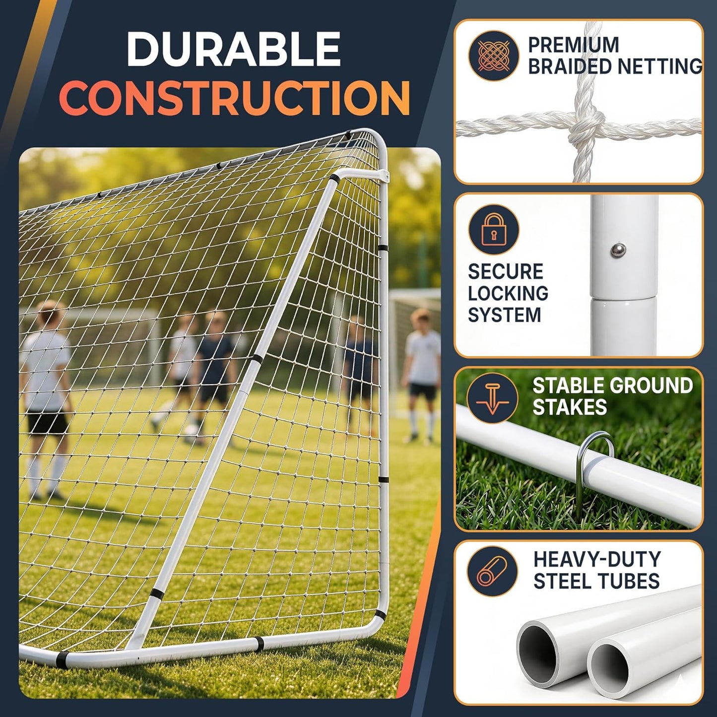 ZENY Portable Soccer Goal - Adjustable Size for Kids & Adults | Perfect for Backyard Training