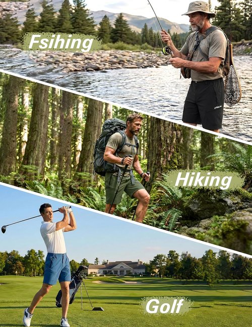 KPSUN Men's 7" Tactical Cargo Shorts - Lightweight, Quick-Dry Design with Zipper Pockets for Outdoor Activities