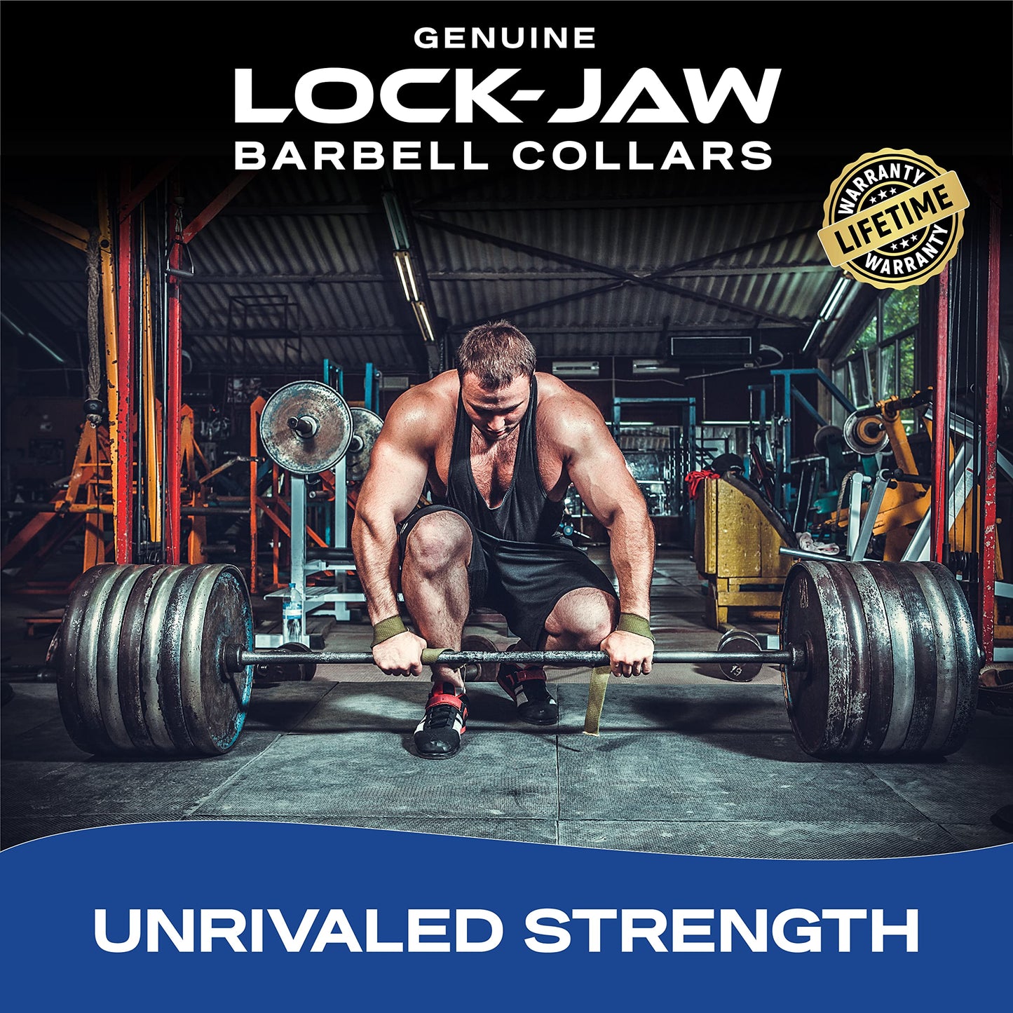 Lock-Jaw PRO 2 AXLE Barbell Collars (Black) Barbell Clamps - 1 Pair Heavy Duty Bar Clamps for 1.9" Specialty Olympic Bars – Secure Weight Bar Clamps for Strength Training & Gym Accessories
