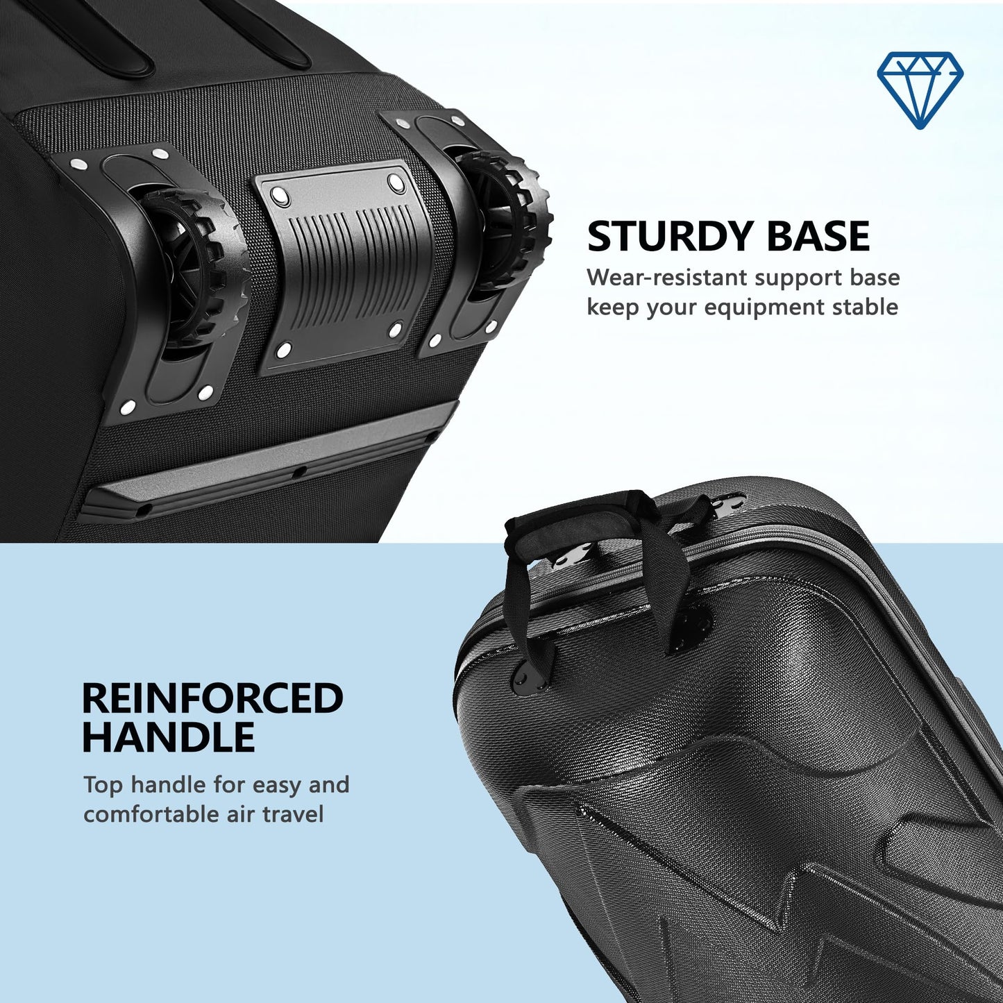 UNIHIMAL Golf Travel Bag for Airlines with Wheels, PC Hard Case Top Golf Club Travel Bag with 1680D Fabric, Shield Your Clubs with Lightweight Durability