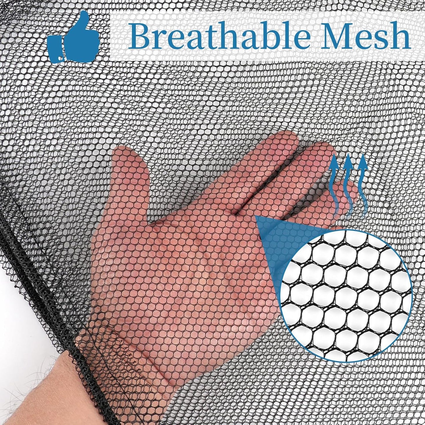 Skiennix 6 Pcs Drawstring Mesh Storage Bags - 14x17 Inch, Ideal for Gym, Laundry & Beach (Black)