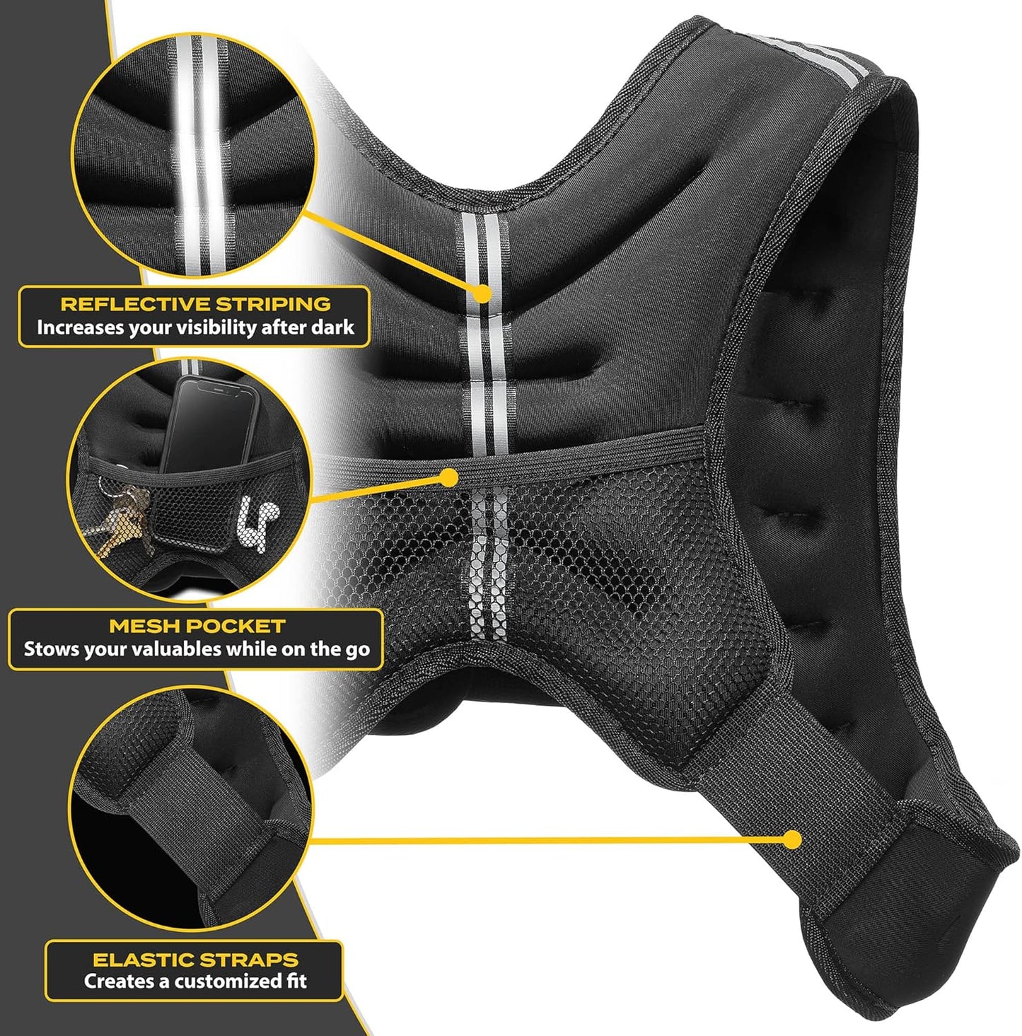 Philosophy Gym Weighted Workout Vest - Enhance Strength Training with Comfortable Fit | Adjustable Size