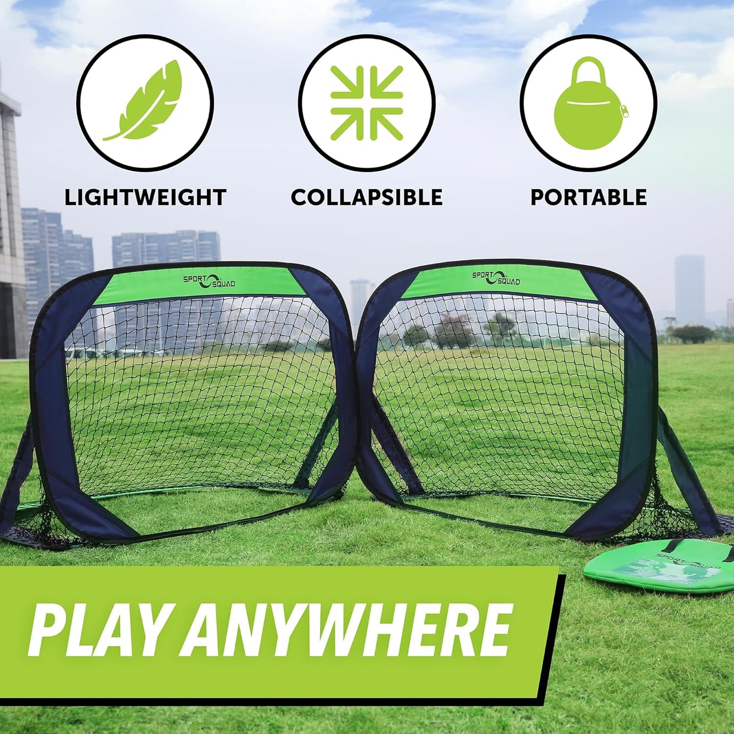 Sport Squad Portable Soccer Goal Set - Easy Setup for Backyard Fun | Ideal for Kids and Adults