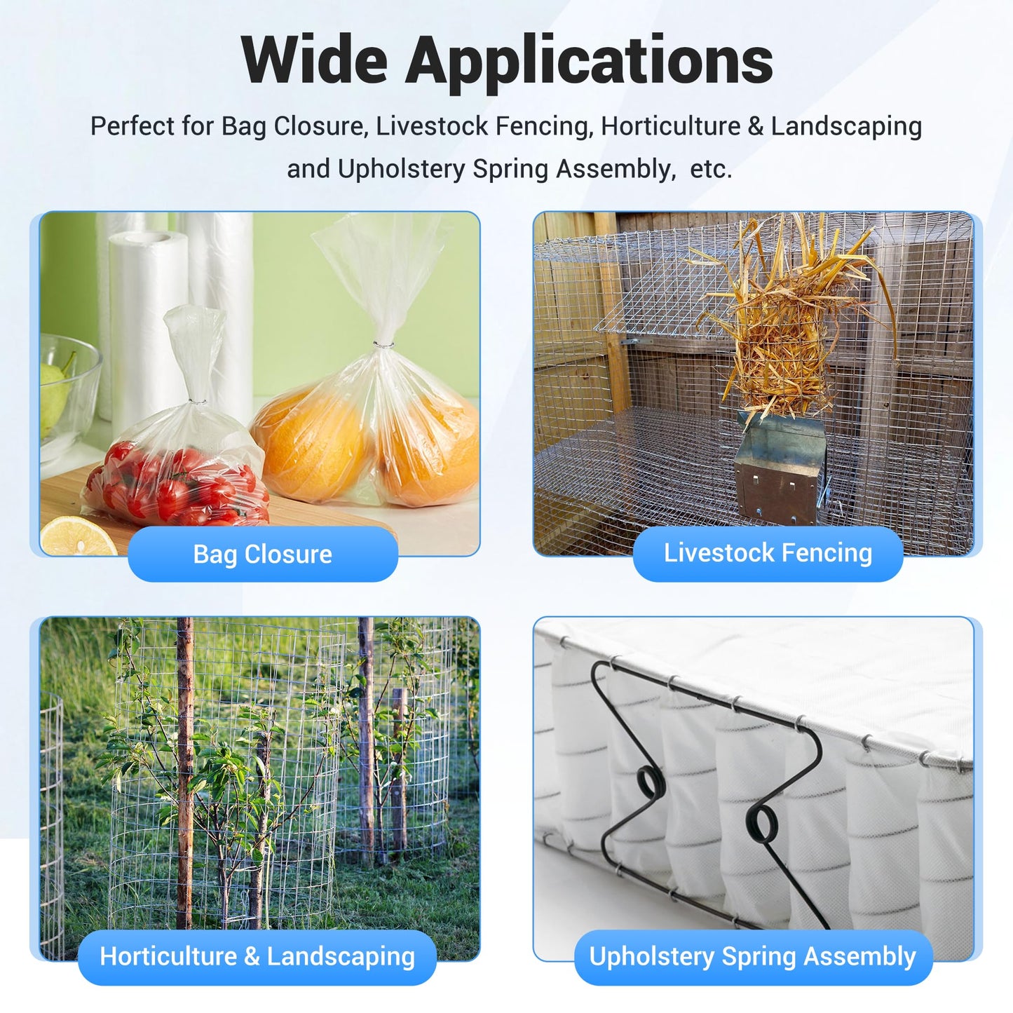 meite Hog Rings, 16 Gauge 11/16" Crown P7 Galvanized Hog Ring Staples for Fabric, Fence/Case, Wreaths/Ornments, Bag Closing, Net Binding (1,000 Counts)