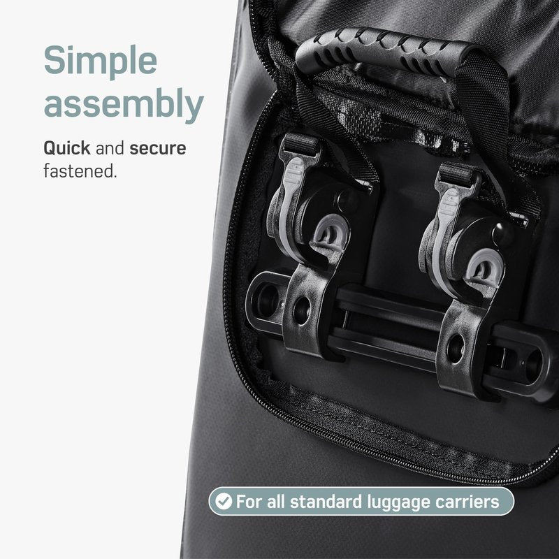 Borgen bike rack bag - 25 L - 100% waterproof - carrying handle and shoulder strap - rear panniers, panniers bike bags, pannier rack bag