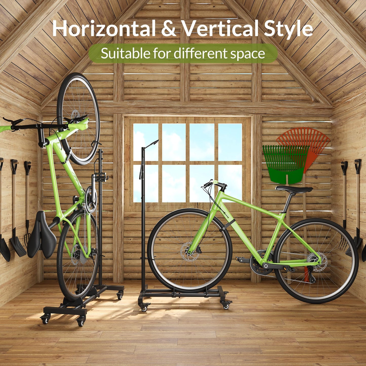 Sttoraboks Vertical Bike Parking Stand - Adjustable Height for 29"Wheels, Space-Saving & Freestanding Bike Rack for MTB/Road Bikes,No-Drill Installation Indoor Bike Storage for Apartments & Garages
