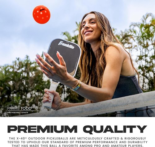 Franklin Sports X-40 Outdoor Pickleballs - Official USA Pickleball Tour Regulation Size - Durable & High-Performance