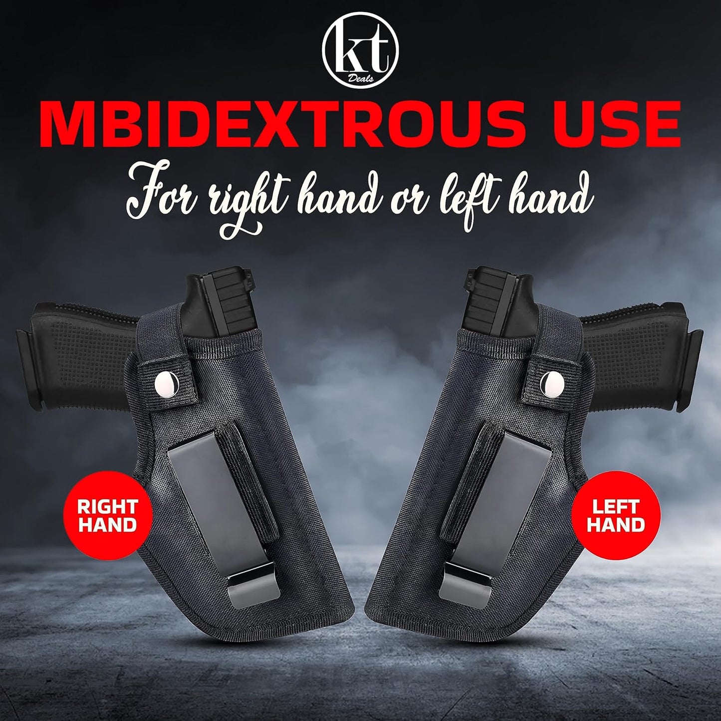 Skiennix Universal Gun Holster - IWB/OWB Waist Belt Pistol Holster for Glock 380 & 9mm | Right/Left Hand Draw