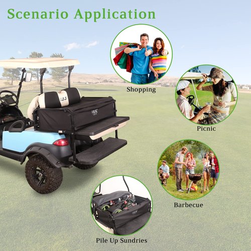 10L0L Cargo Bag for 4 Passenger Golf Carts, Storage Grocery Shopping Bag for Yamaha, EZGO TXT/RXV, Club Car DS/Precedent Golf Cart