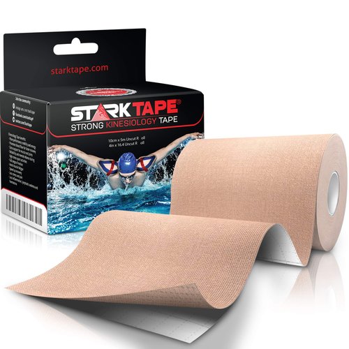 Starktape Kinesiology Tape Extra Kt Wide - Rock Physio Tex Gold Athletic Medical Breast Kinetic Knee Taping for Sports, Shoulder, Wrist, Back, Waterproof Breast Boob Beige