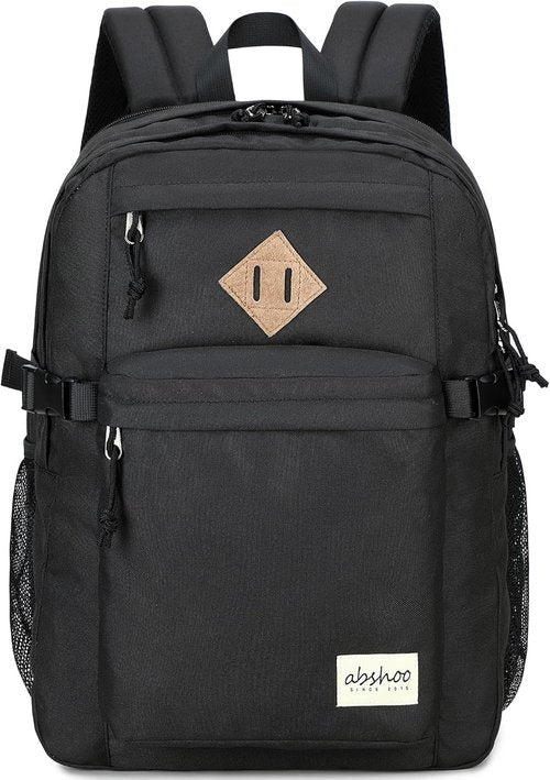 Abshoo 32L Backpack - Stylish School & Travel Bookbag for College | Casual Black Daypack