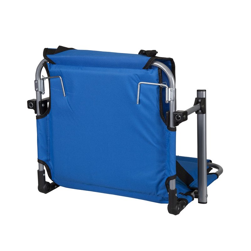 Stansport Tubular Frame Folding Stadium Seat with Arms - Blue/Tan (G-8-50)