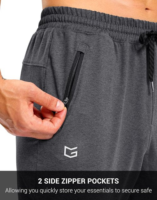 G Gradual Men's Joggers - Quick Dry Stretch Tapered Sweatpants with Zipper Pockets | Athletic Gym Wear