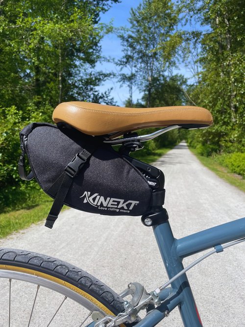 KINEKT Bike Waterproof Saddle Bag, Cycling Accessories, Magnetic Back Closure, Reflective Strip, 4 Liter Capacity, Black