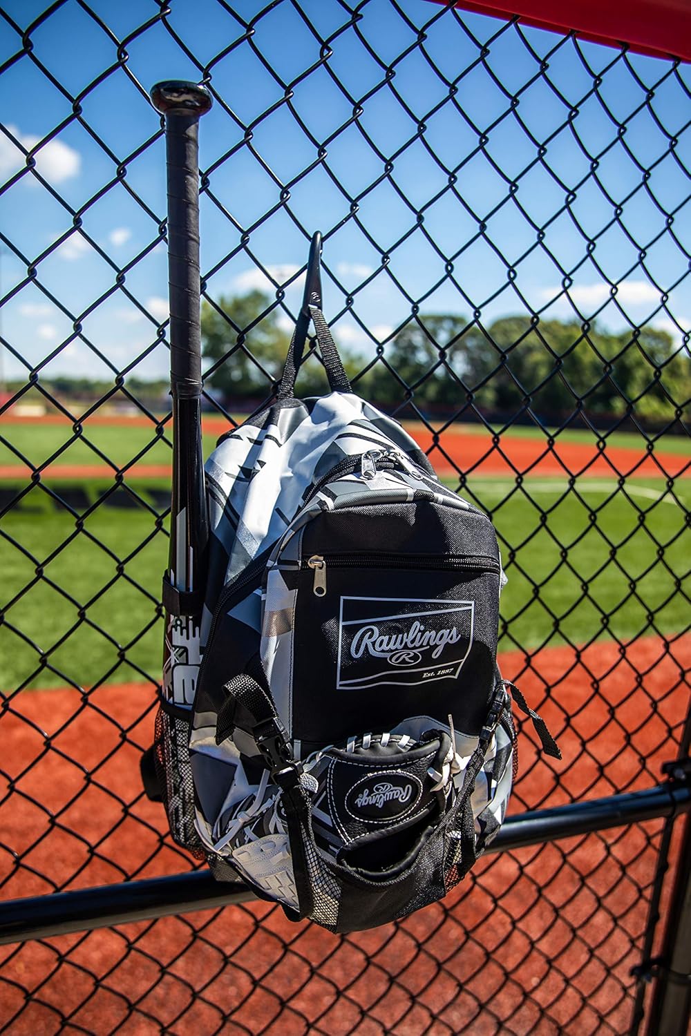 Rawlings REMIX Backpack Equipment Bag - T-Ball & Youth Baseball/Softball - Stylish Black Design