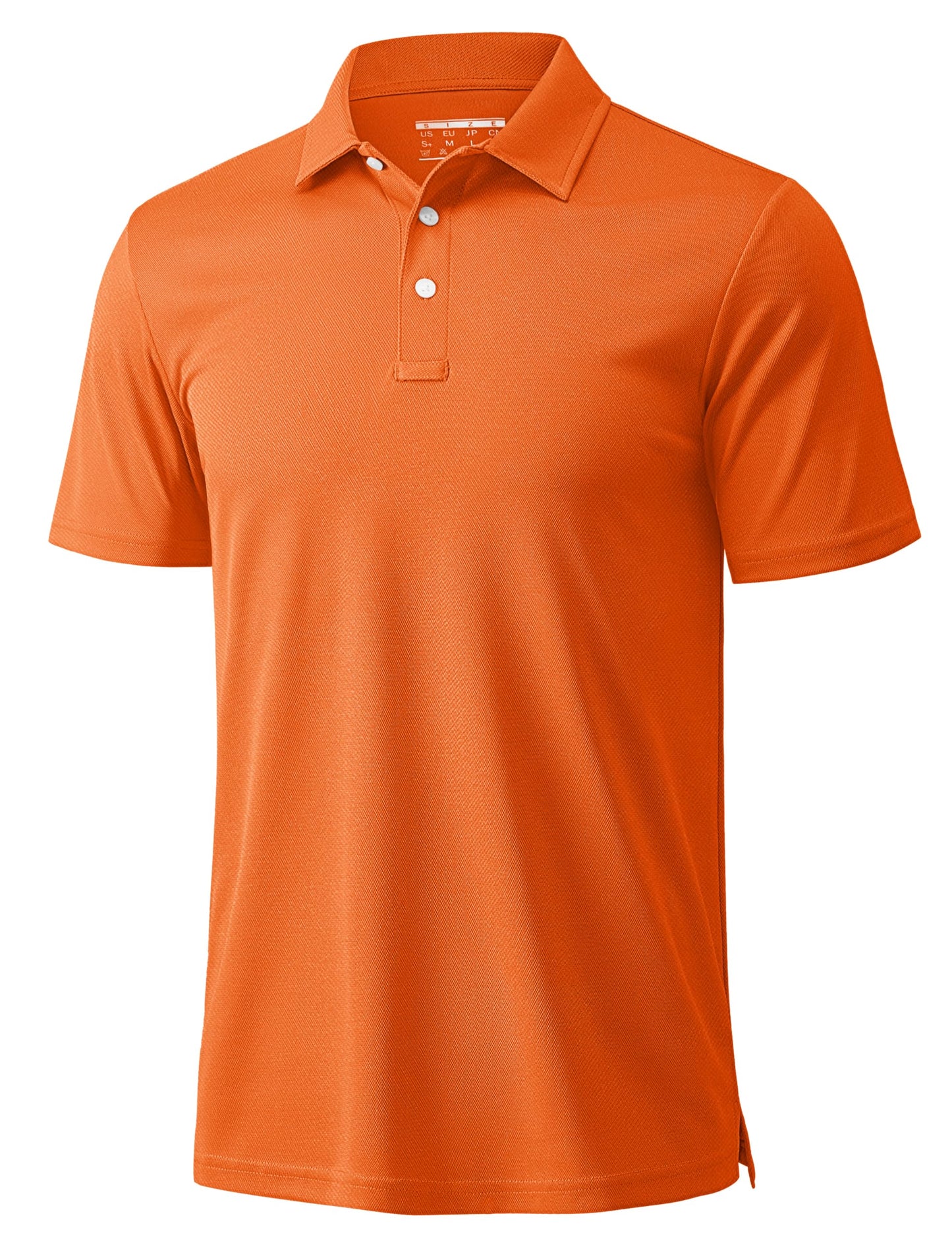 MAGCOMSEN Men's Polo Shirts Short Sleeve Athletic Pique Golf Shirt Dry Fit Performance Casual Work Polos for Men Orange