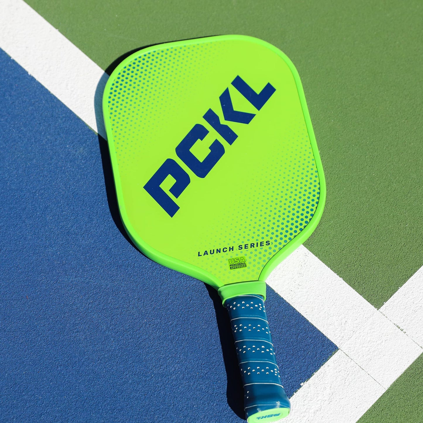 PCKL Launch Series Pickleball Paddle Racket | USA Pickleball Approved (USAPA) | Fiberglass Face with Large Sweet Spot | Honeycomb Core (Green)