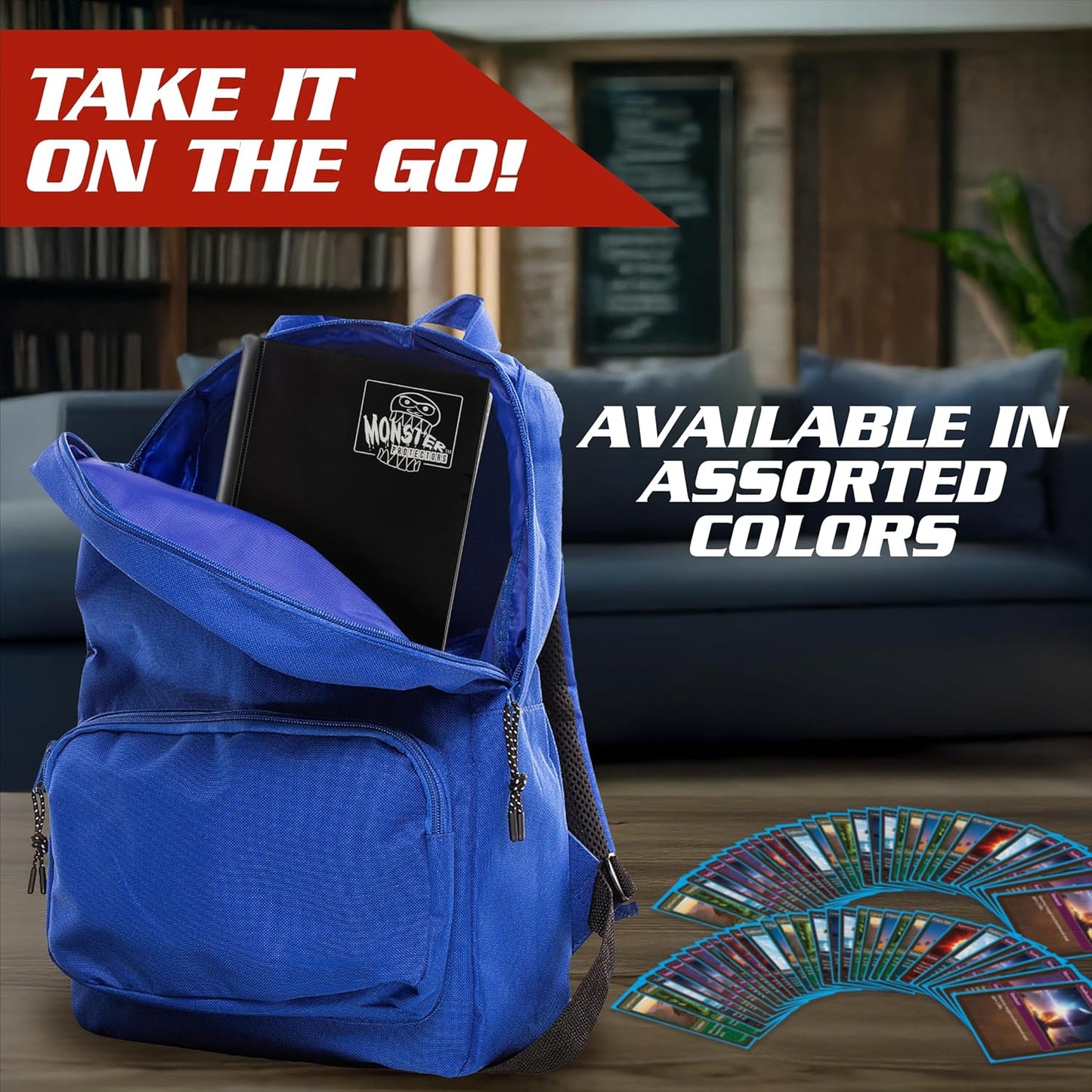 Monster Trading Card Album - Matte Black Anti-Theft Binder with Side Loading Pockets, Holds 160 Cards