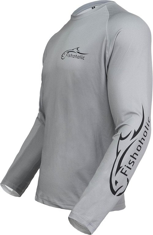 Fishoholic UPF 50 Fishing Shirt - Long Sleeve, Breathable Quick-Dry Sun Protection, Loose Fit