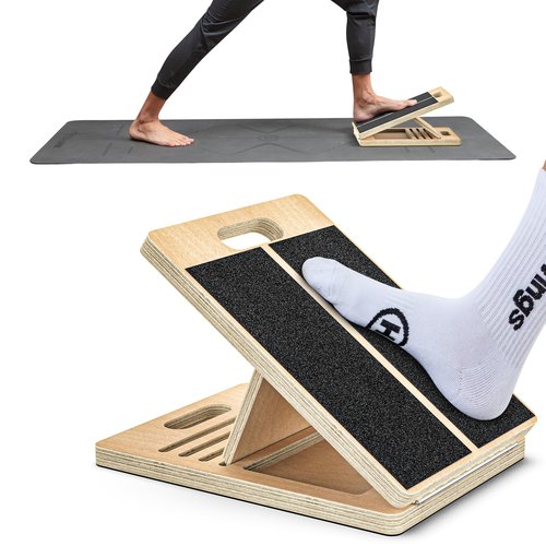 GrdnCare Wooden Calf Stretcher - Portable Slant Board for Calf Stretching - Bears 300 lbs - Adjustable Incline Board Physical Therapy Equipment - Reduce Injury Risk, Improve Foot, Leg & Ankle Mobility