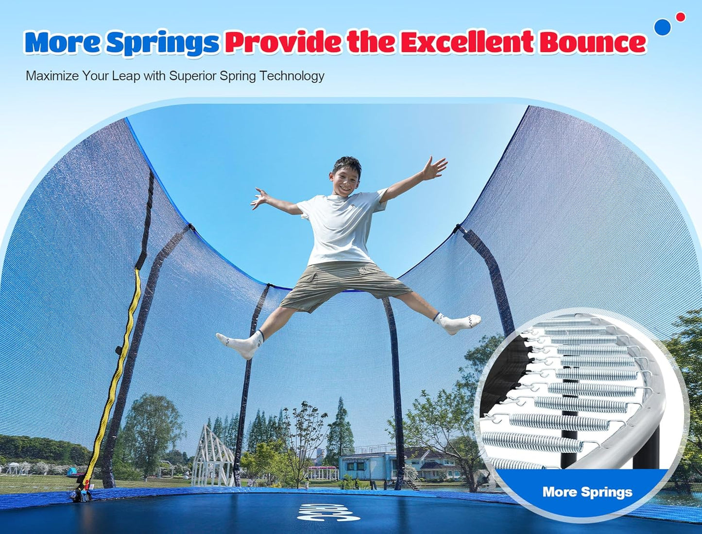 ORCC Oval Outdoor Trampoline - Heavy-Duty Safety Net for Kids | Durable Galvanized Steel Frame