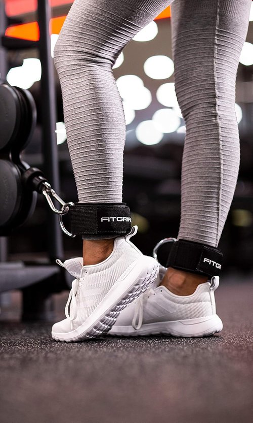 Fitgriff® Ankle Straps V2 for Cable Machine - Leg Pulley Attachment for Effective Kickbacks | 2 Pieces