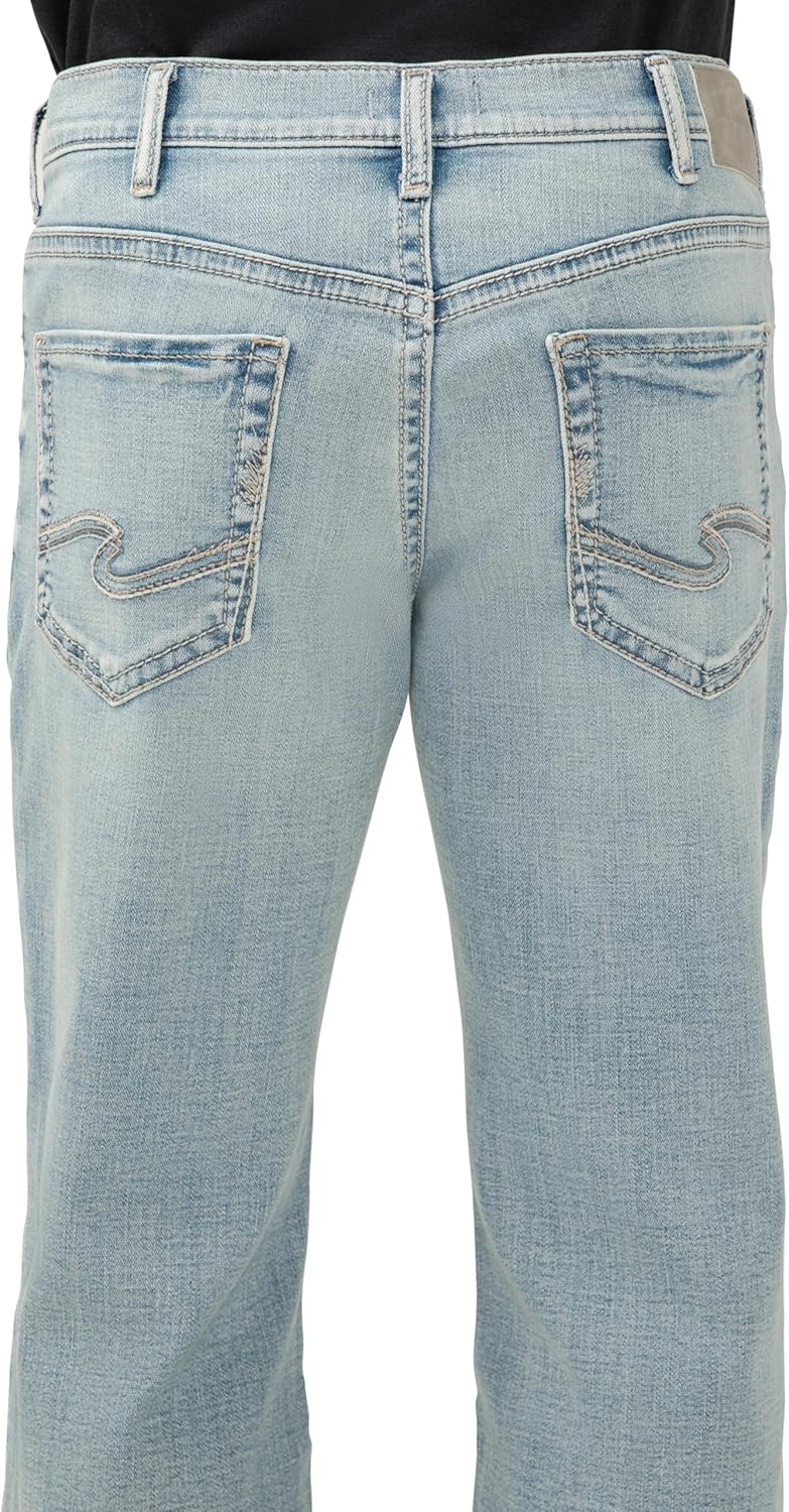 Silver Jeans Co. Men's Gordie Relaxed Fit Straight Leg Jeans - Comfortable Style | Versatile Denim