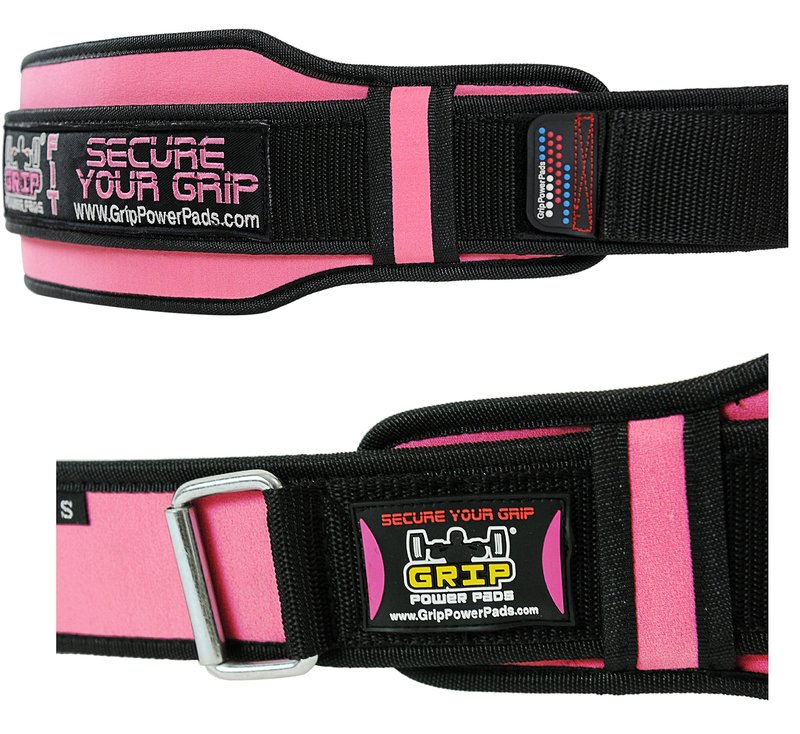 Pro Lifting Belt for Women - Black and Pink Weightlifting Support Belt - 5" Wide - 3 Length Sizes - Rubber Pull for Easy Removal - Stylish Fitness Gear & Exercise Accessories (Pink, Small)