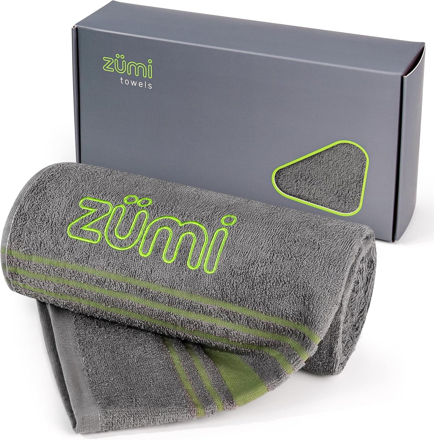 Zumi 100% Cotton Quick-Dry Travel Towel - Soft, Compact & Highly Absorbent | Lightweight Gray Towel for Beach, Gym & Bath