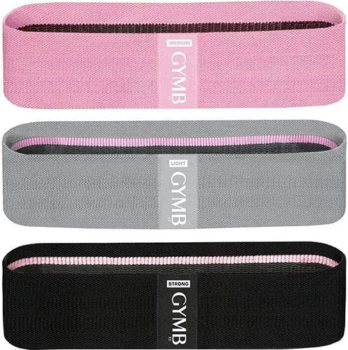 Gymbee Premium Resistance Bands - No Slip Cloth Booty Bands for Glutes & Thighs | 3 Levels for Home & Gym Fitness