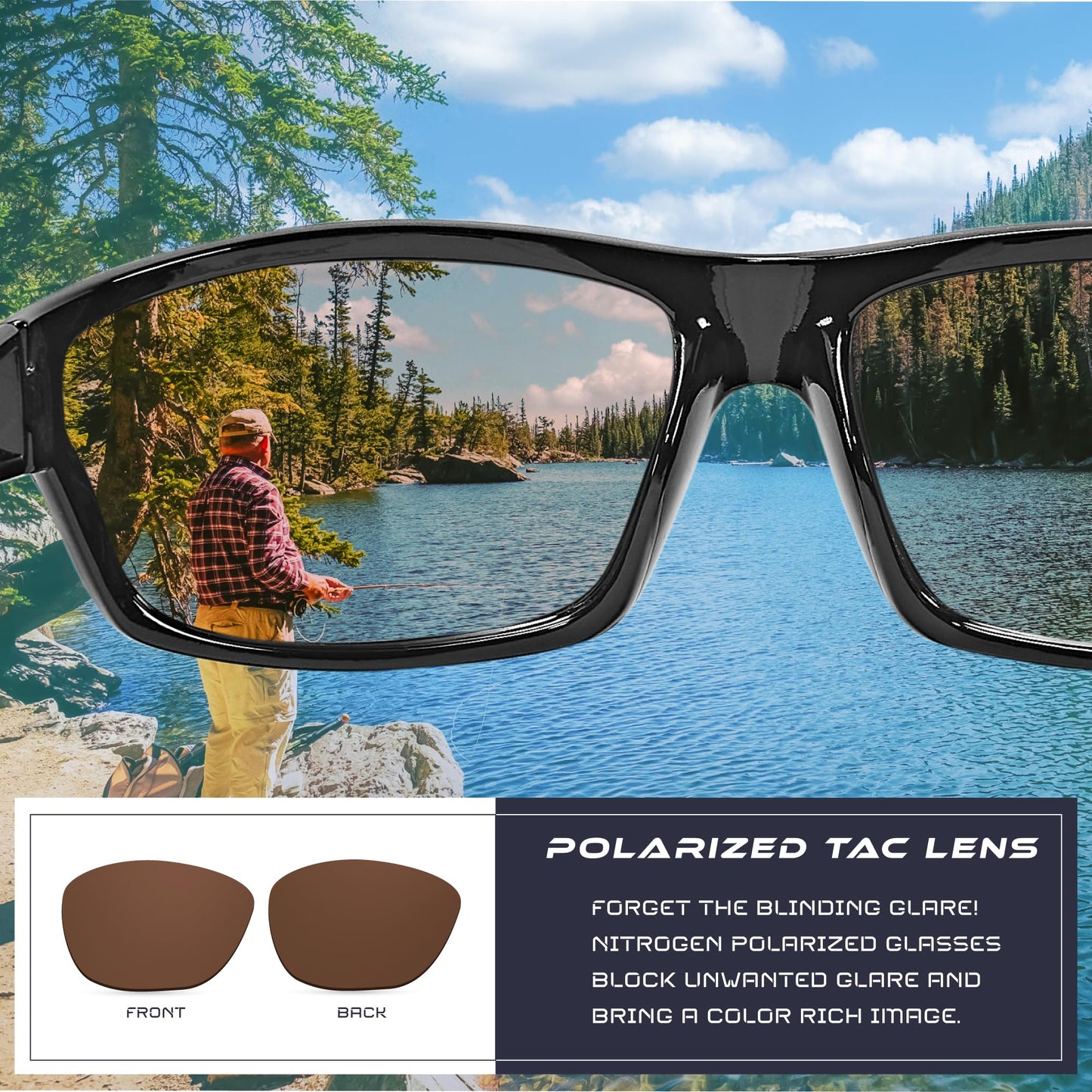 Nitrogen Polarized Wrap Around Sport Sunglasses for Men Women UV400 Driving Fishing Running Sun Glasses