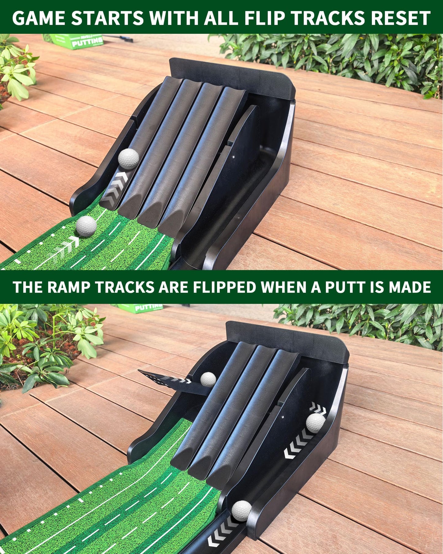 Putting Green Indoor - Practice Uphill Putts, Golf Putting Mat with Auto Ball Return, Golf Training Aid for Home, Office, Backyard, Party Game, Great Gifts for Men Dad
