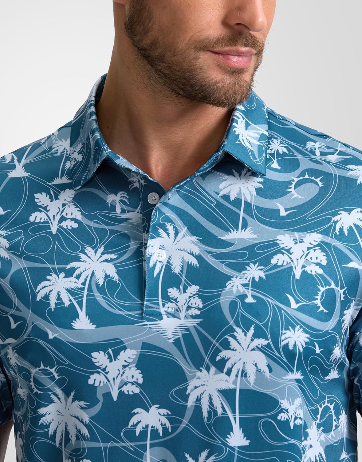 Obla Men's Golf Polo Shirt - Short Sleeve Moisture-Wicking Performance Top | Casual Print Design
