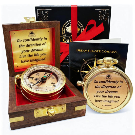 The Dream Chaser Compass - Go Confidently -2026 Unique Graduation Gifts for Him, College, High School, Cool Birthday Gift Idea for Son, Boys, Motivational Greeting Card Included