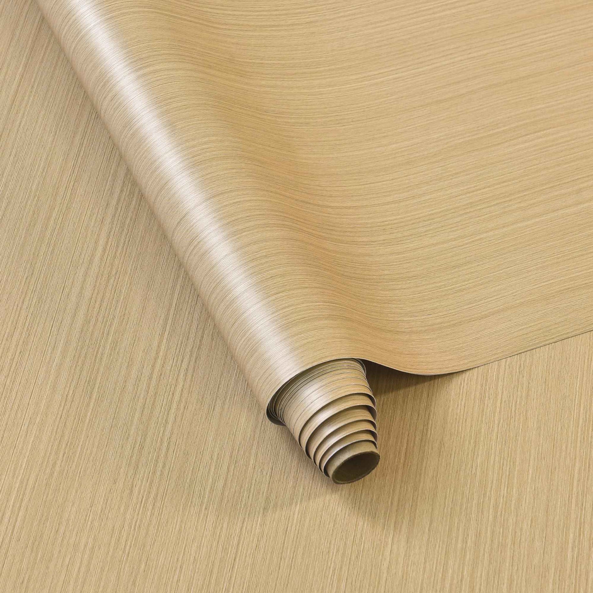 Light Brown Wood Contact Paper Thick Oak Wood Wallpaper Peel and Stick 31.5"x354" Waterproof Removable Faux Wood Grain Vinyl Wrap for Cabinets Drawers Counter Top Covers Wood Wall Paper for Walls