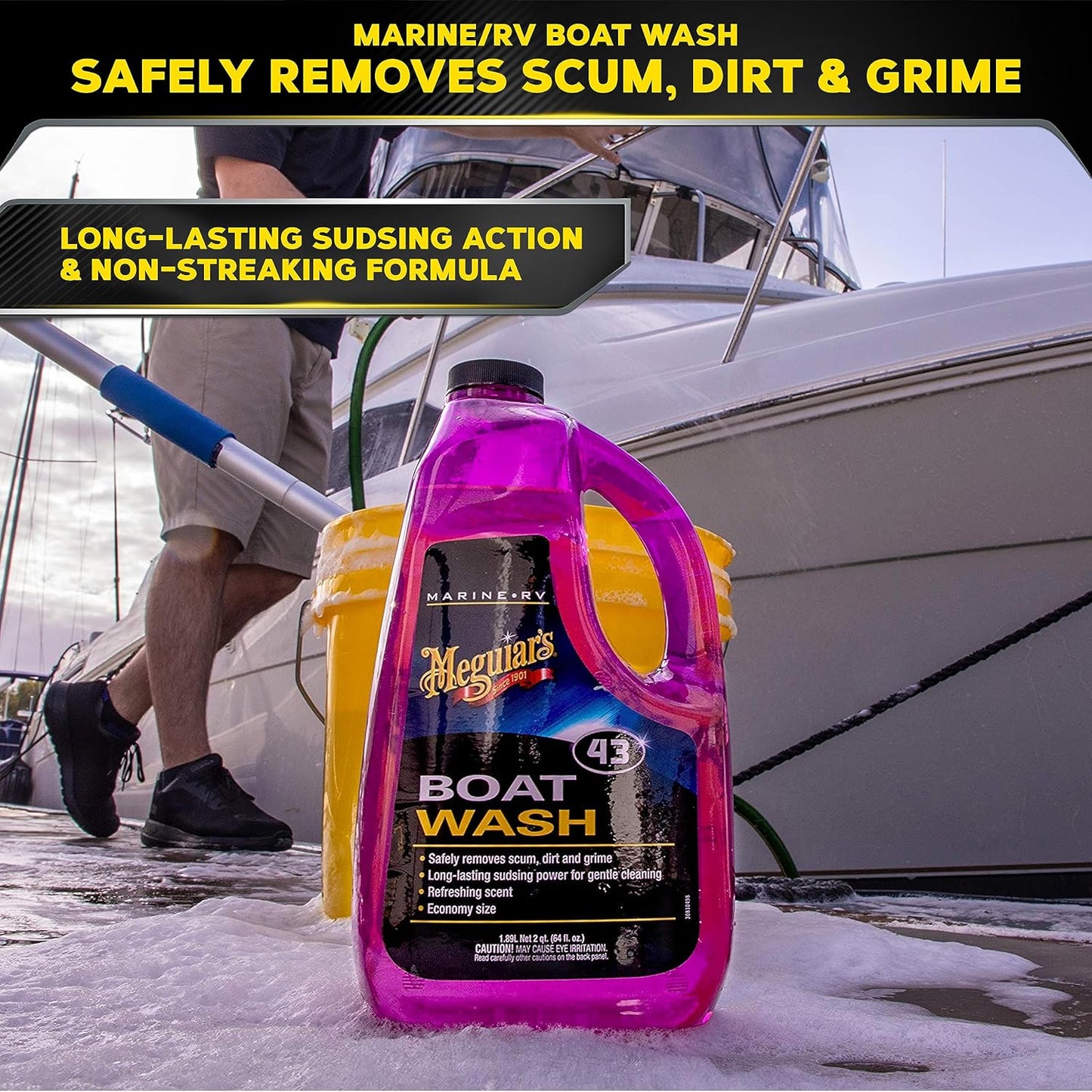Meguiar's Boat & RV Wash & Wax Starter Kit - Ultimate Detailing Solution for Boats & RVs | Includes Wash, Wax & Accessories