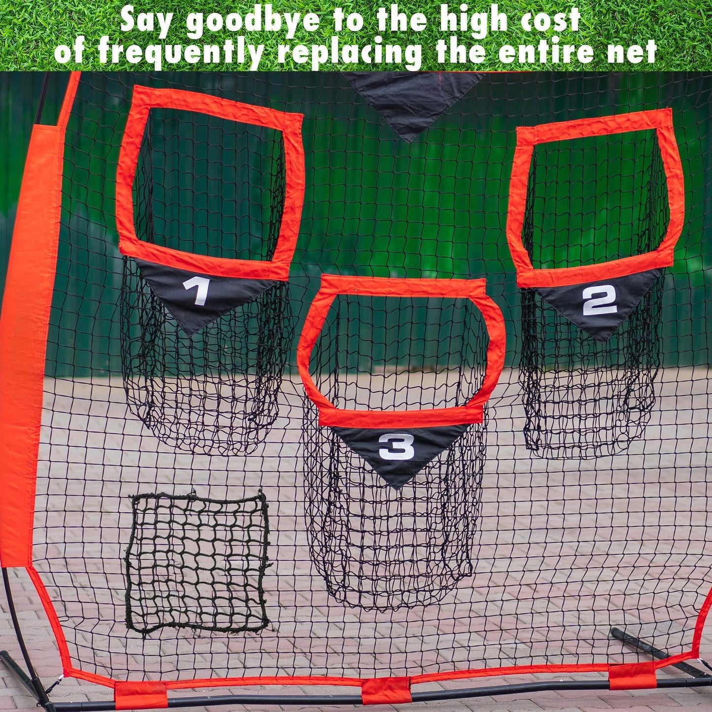 GliCraft 6 Pcs Universal Sports Net Repair Kits with 100 Pcs Zip Ties Golf Goal Nylon Netting Hole Replacement Patch for Baseball Batting Cages Soccer Football Hockey(8 x 8 Inch,Black)