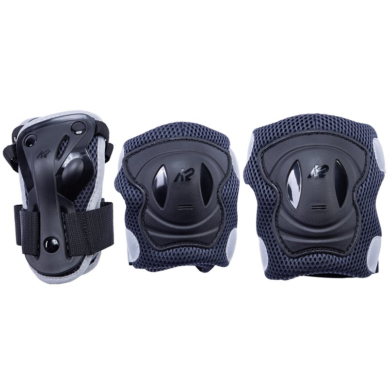 K2 Skate Women's Performance Pad Set, Gray/Blue, X-Large
