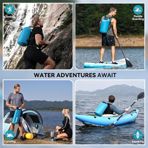 MARCHWAY Waterproof Dry Bag Backpack - Floating Roll Top Sack for Kayaking, Camping & Fishing | 5L/10L/20L/30L/40L