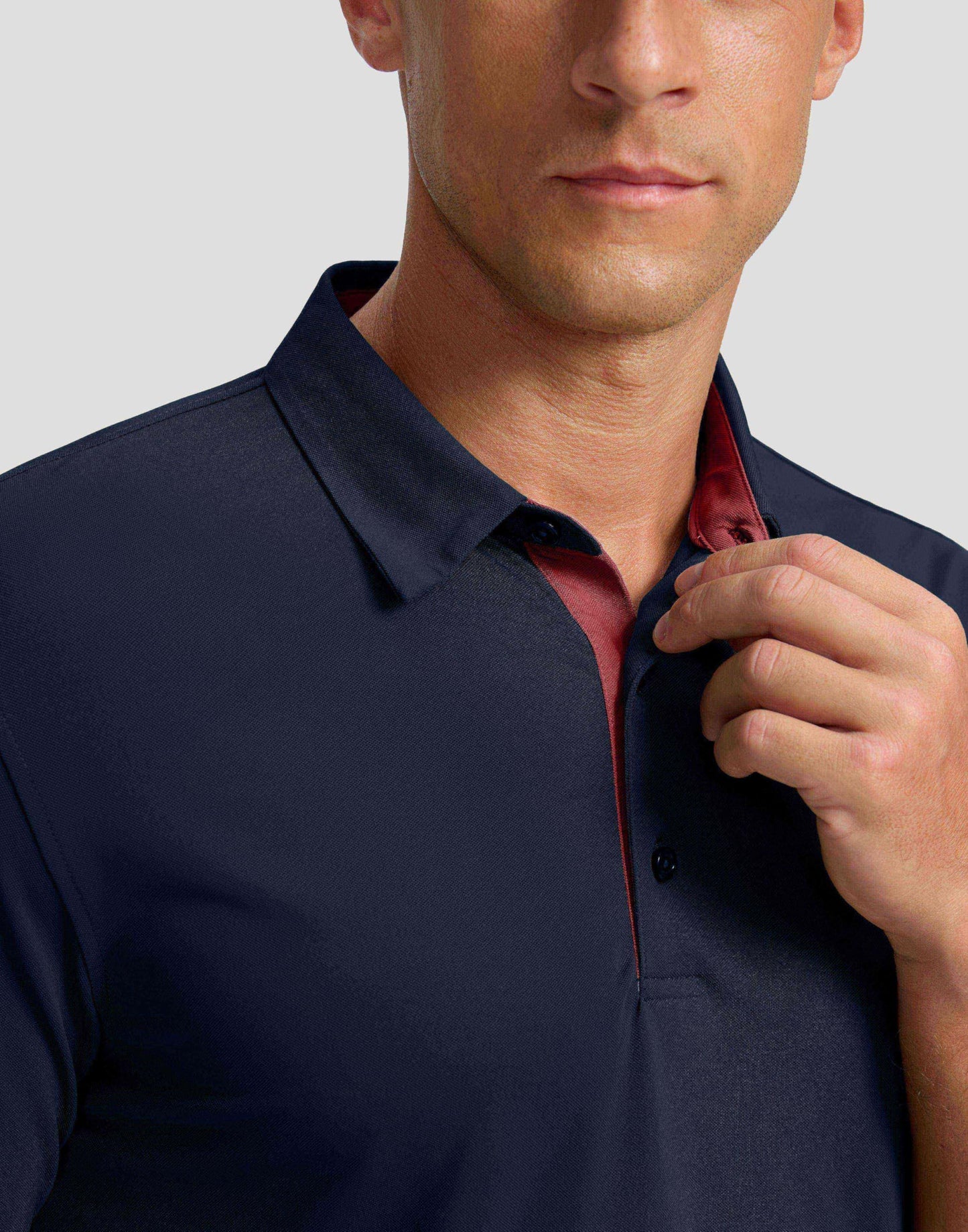 Men's Golf Shirts Dry Fit Moisture Wicking Performance Short Sleeve Collared Polo Shirts for Casual Tennis Bussiness (Navy, XL)