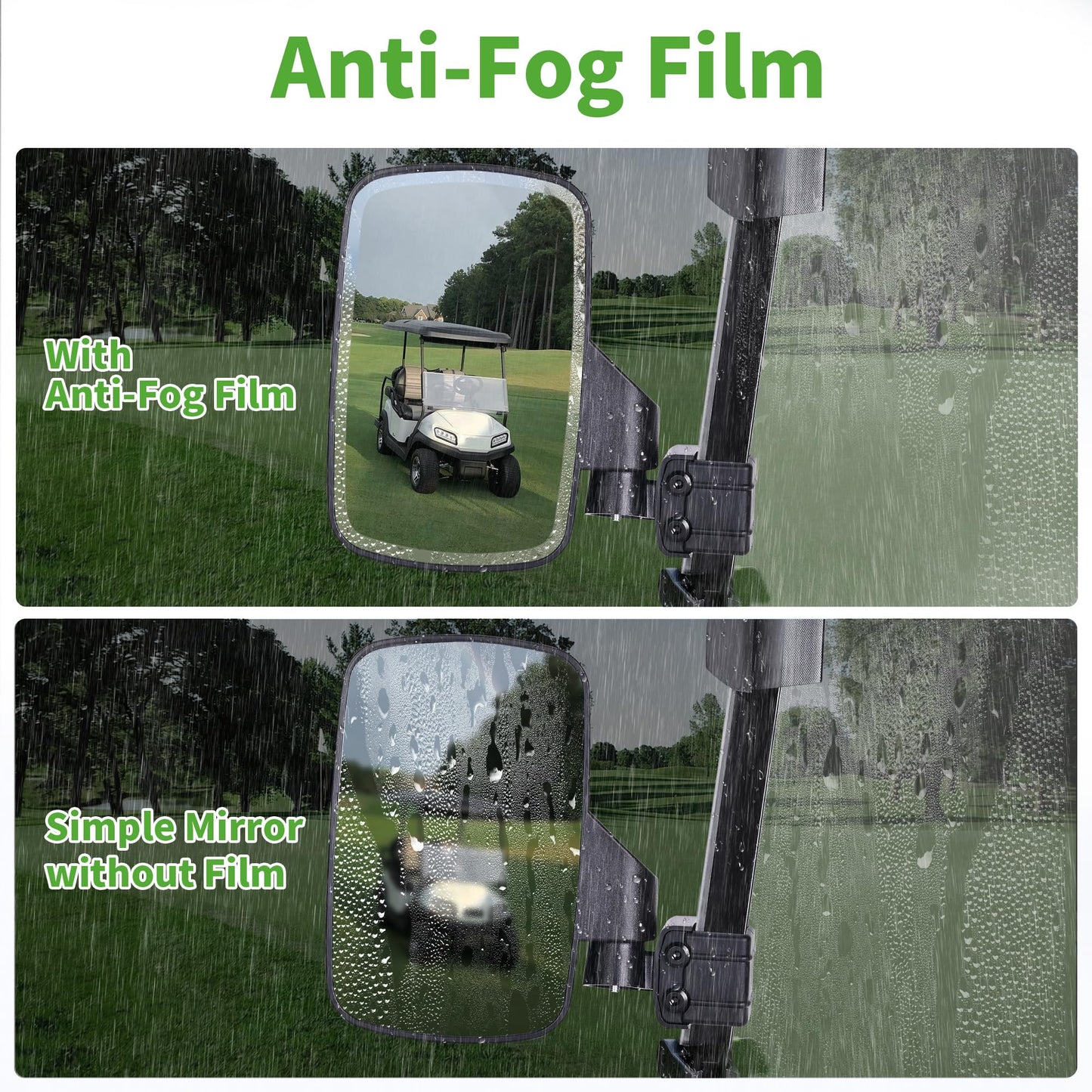 10L0L Golf Cart Mirror Side No Drilling Required, Patriotic Style Folding Mirror Universal Fits Yamaha, Club Car, EZGO, Golf Cart