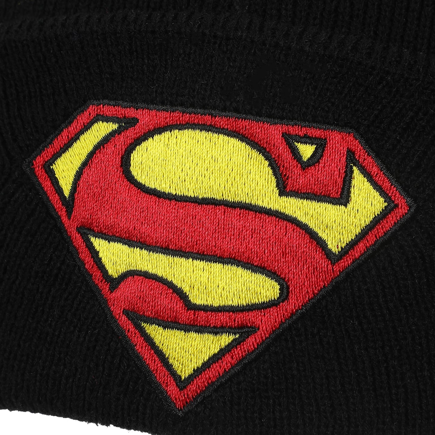 Bioworld Superman Logo Embroidery Acrylic Knit Cuff Beanie