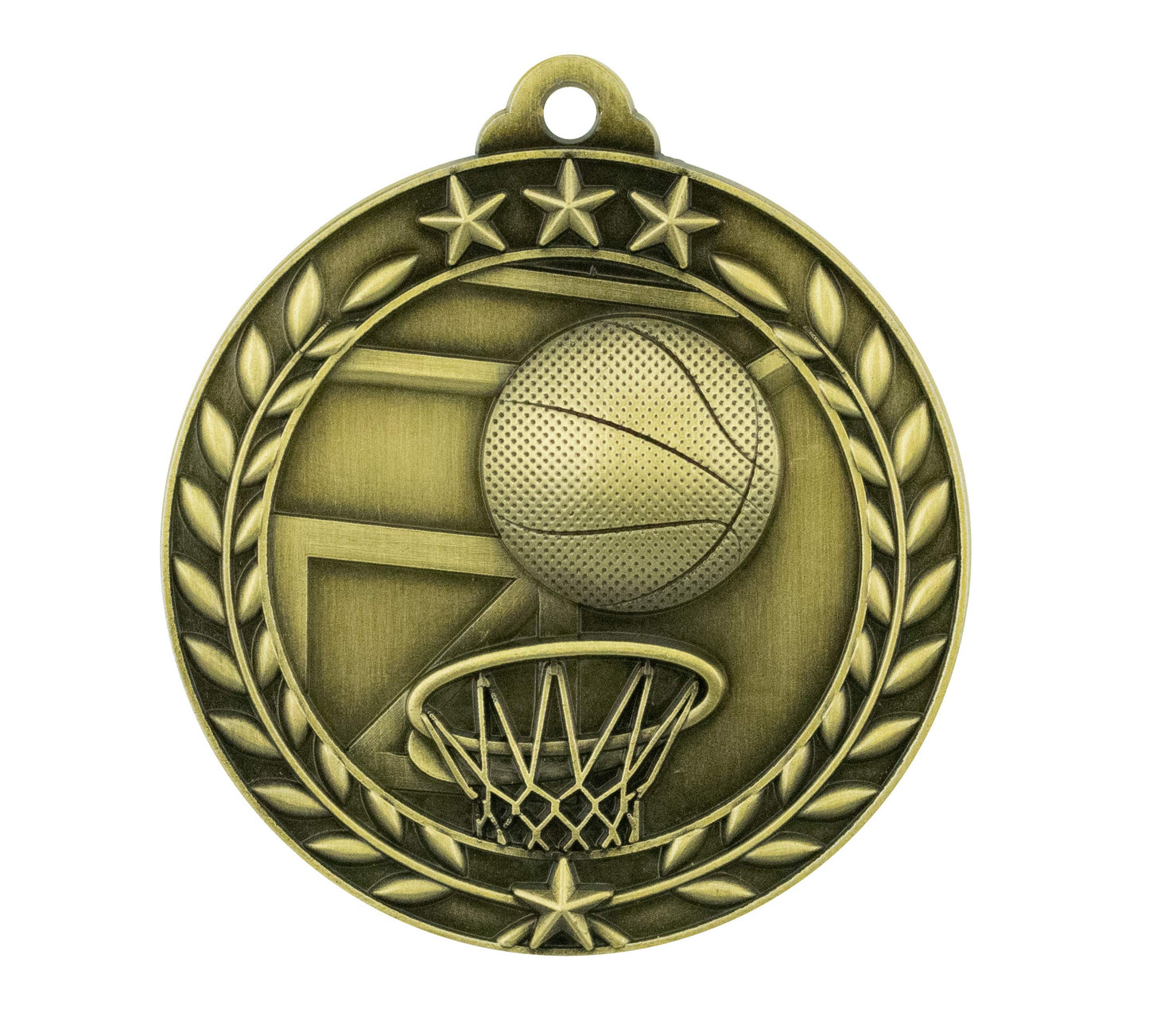 Express Medals Basketball Gold Medals Trophy Award with Neck Ribbons WAMG-903 - (Pack of 10)
