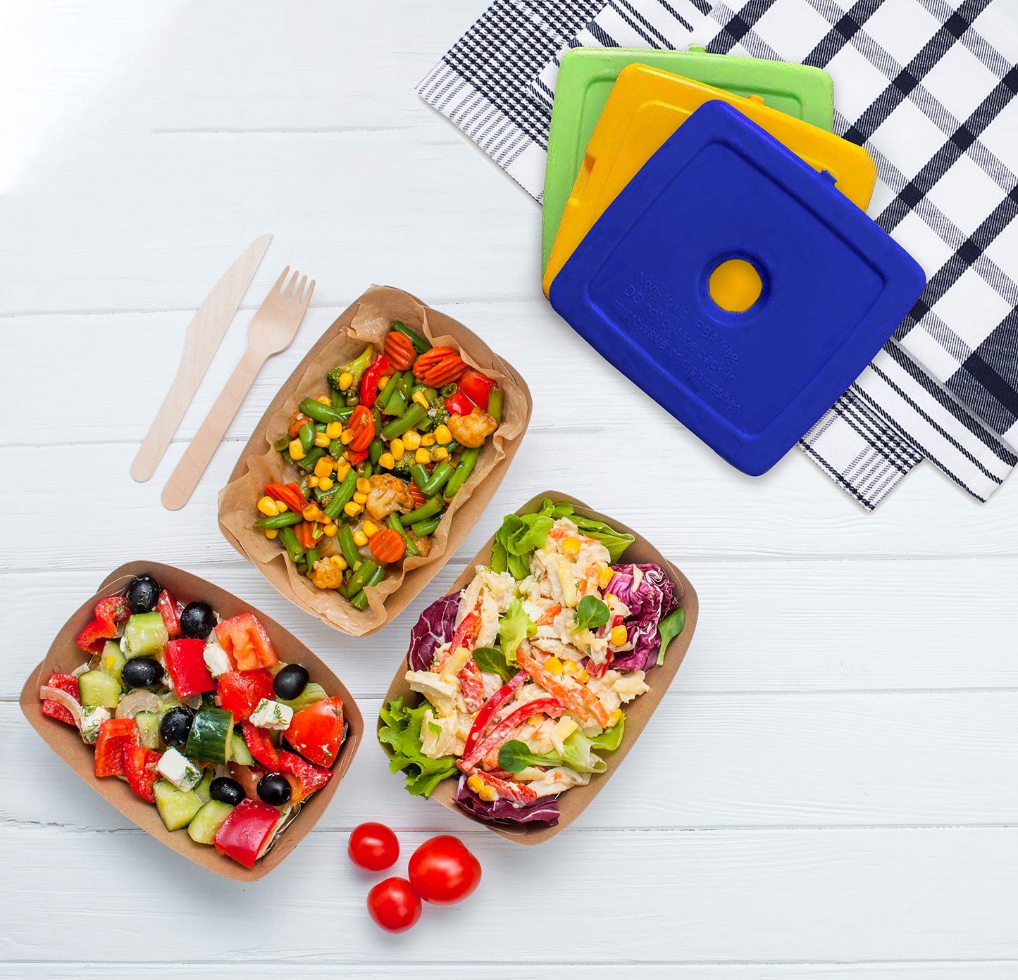 Healthy Packers® Reusable Ice Packs for Lunch Boxes Kids and Adults | Long‑Lasting Thin Freezer Packs for Coolers, Bento Boxes, Lunch Bags, Travel, School Meals, and Meal Prep (5-Pack | Square)