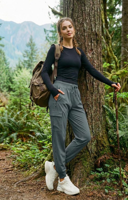 Libin Women's Cargo Joggers - Lightweight Quick-Dry Hiking Pants for Casual Travel | Athletic Fit
